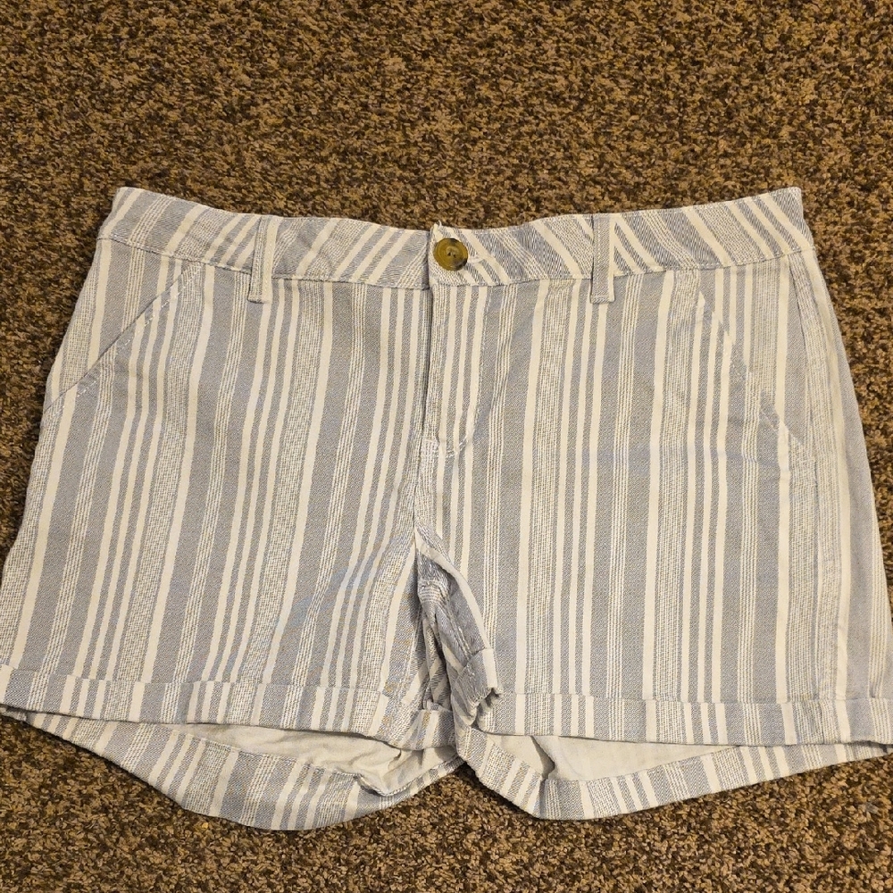 SO Blue and White Bermuda Shorts with Stripes